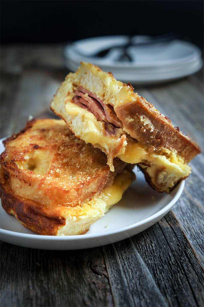 Triple cheese stuffed French toast | www.viktoriastable.com