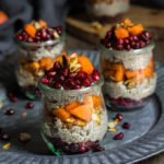 Maple cinnamon chia bowl {persimmon + pomegranate} Maple cinnamon chia bowl - soft chia pudding, juicy persimmon and pomegranate, crunchy nuts - festive looking, and nutritios, this is the perfect seasonal breakfast. | www.viktoriastable.com