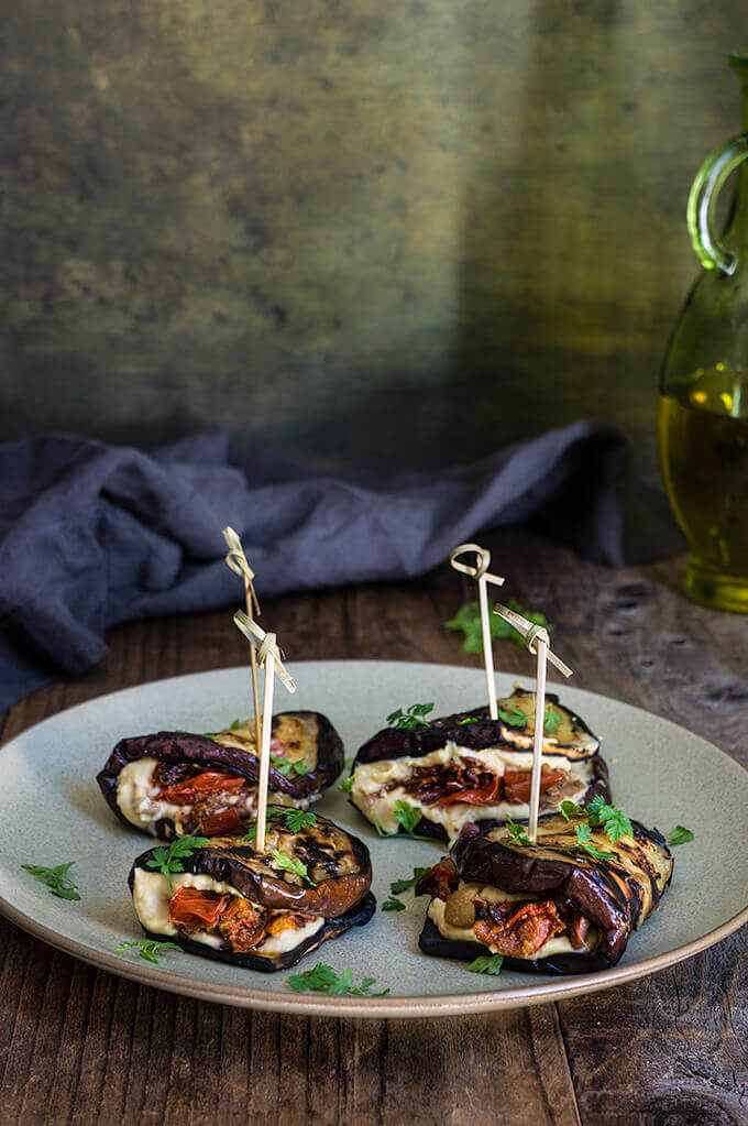 Eggplant Hummus Wraps With Smoky Tomato Confit