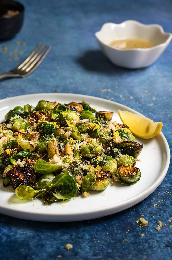 Pan-roasted brussels sprouts with lemon, garlic and cumin. | www.viktoriastable.com