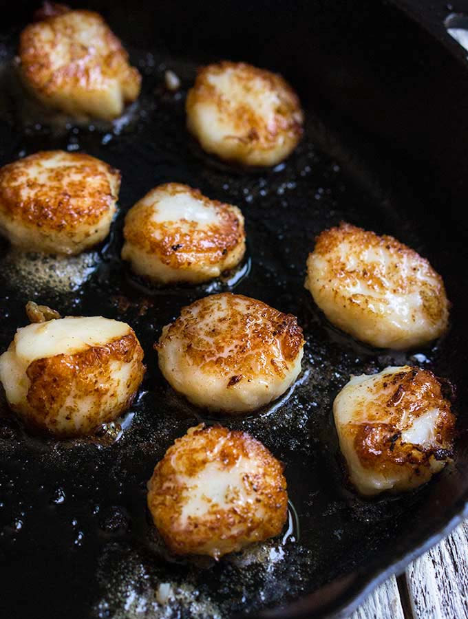 Seared scallops over parsnip puree | www.viktoriastable.com