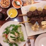 Beef hearts anticuchos at El Tio Mario - Barranco, Lima