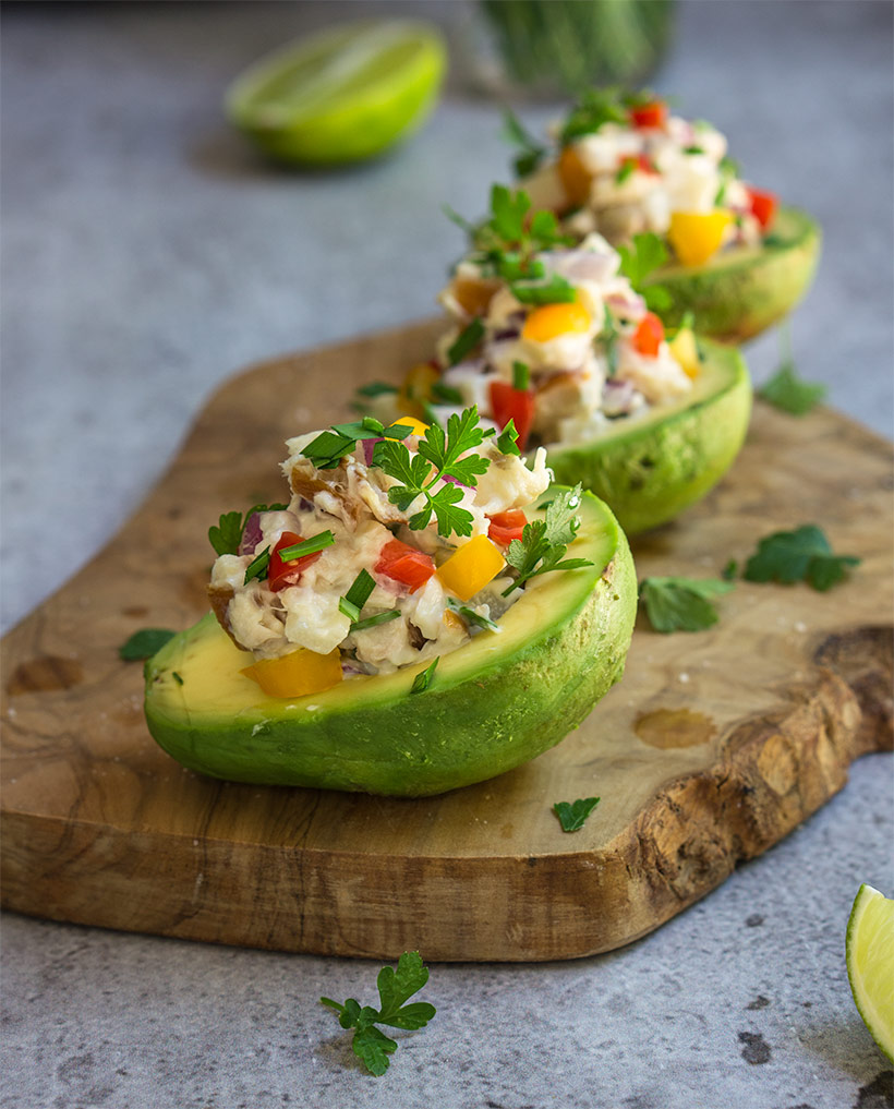 Peruvian stuffed avocados with smoked trout and hearts of palm | www.viktoriastable.com