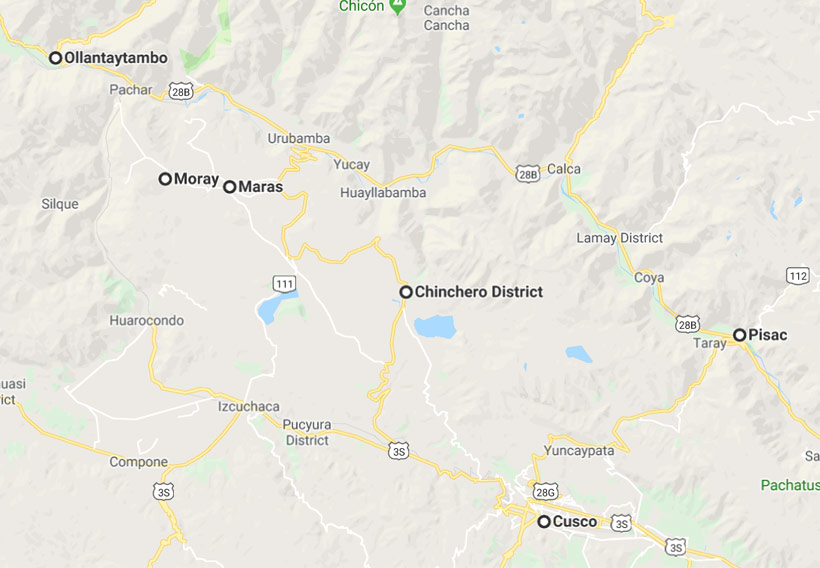 Sacred Valley of the Incas - map